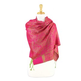 Paskmlna Paisley Jacquard Pashmina Shawl Wrap Scarf Stole (Hotpink018127)