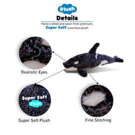 Puzzled Super Soft Killer Whale Plush, 18"