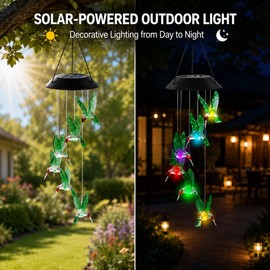 Solar Wind Chime for Outdoor Decor – Color-Changing Hanging Light for Patio, Yard & Garden