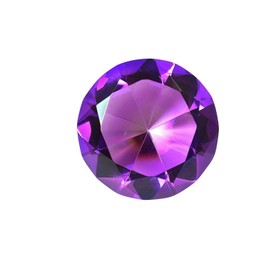 Zoogamo 3” / 80 mm Dark Purple Diamond Shaped Glass Crystal Paperweight –Home Office Decor & Valentine's Day Gift Wedding Favors Centerpieces Decoration with Gift Box