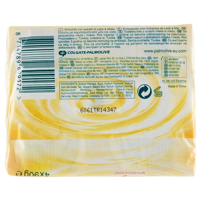 Palmolive Sap Poker Latt Miele 4 x 90g