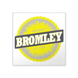 CafePress Bromley Mountain Ski Resort Square Sticker 3 X 3 Square Bumper Sticker Car Decal