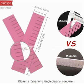 HGYZE Adjustable Drawer Divider 9 cm High, Drawer Divider 42 cm Length, Pink Drawer Organiser Organiser System, Set of 8 Plastic Divider Drawer for Cutlery, Kitchen, Bedroom, Chest of Drawers