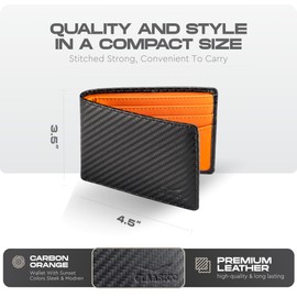 Claasico Men’s Bifold Wallet for Men – Genuine Leather RFID Wallet, Slim Billfold Cardholder w/ID Window – Gift Box Included