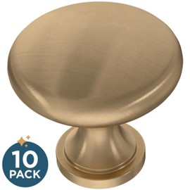 Franklin Brass (10-Pack) – Champagne Bronze Cabinet Knobs for Dressers, Drawers, Kitchen Cabinet Door, Vanity, Furniture, Closet Knobs, 1-3/16 Inch Round | Mushroom