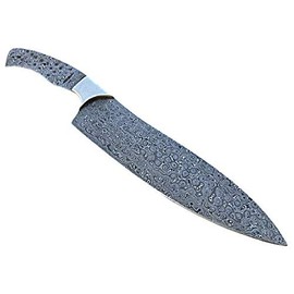 BBC-654, Handmade Damascus Steel 12 Inches Full Tang Chef Knife with Stainless Steel Bolster - Chef Blank Blade