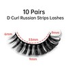 Eyelashes Russian Strip Lashes Natural Fluffy Wispy D Curly Effect