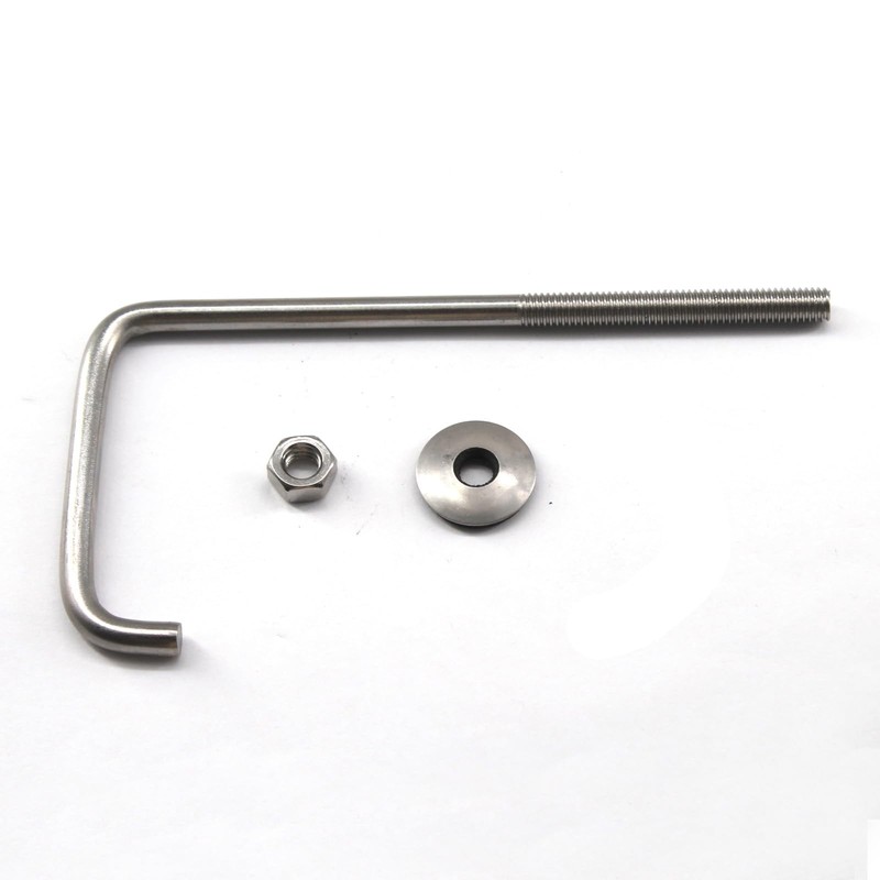 (8 Pieces) M6x35x80mm 304 Stainless Steel Screw Hook with Nuts