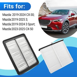 Engine and Cabin Air Filter BDGF-61-J6X PAH9-13-3A0A Fits for Mazda 2019-2024 CX-30 2019-2025 3 2019-2024 3 Sport 2023-2025 CX-50 PAJ8-13-3A0A