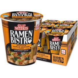 Nissin Cup Noodle Ramen Bistro, Sichuan Garlic Chicken, 3.1 Ounce (Pack of 6)