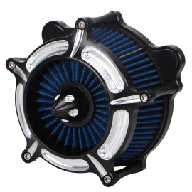 Unbranded Turbine Spike Air Cleaner Blue Intake Filter Kit For Harley Trike 17-23 Softail