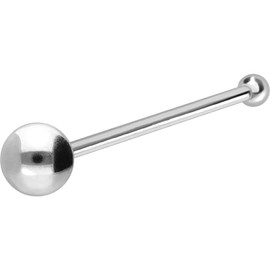 PIERCINGLINE 925 Sterling Silver Nose Piercing Ball Piercing Nose Stud, Silver, Without Stone