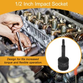 Partuto 1 Stk. 6-Punkt-Universal-Schlagschrauber für Auto Motorrad Dirtbike Reparatur Werkzeug CR-MO Schwarz 78mm/3,07" 5,5mm 1/2 Zoll Antrieb