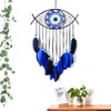 JZK Evil Eye black dream catcher, blue feather dream catcher