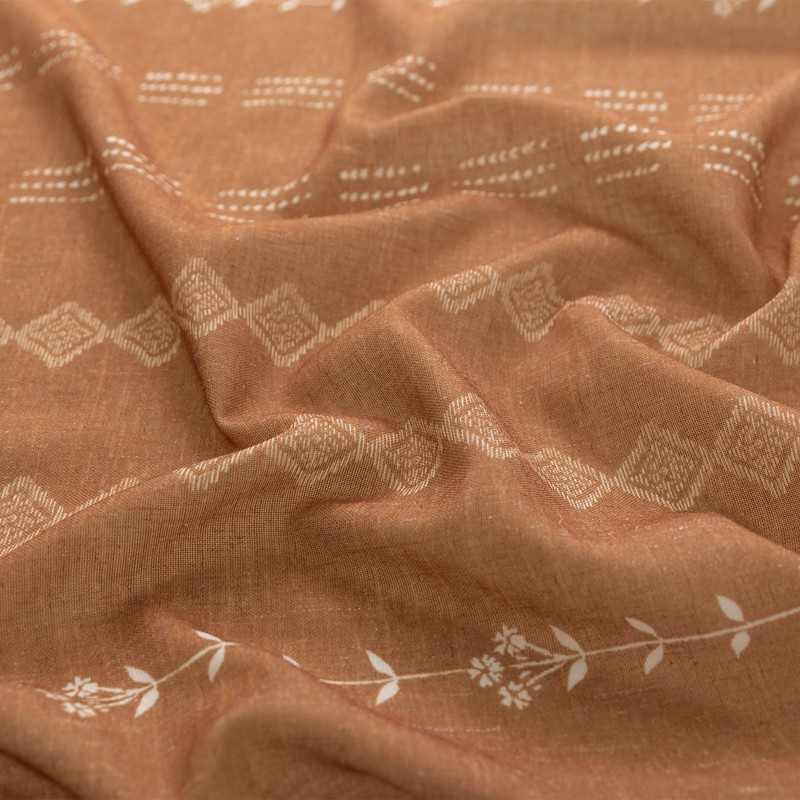 Boho Terracotta Tab Top Bohemian Curtains for Fall Living Room