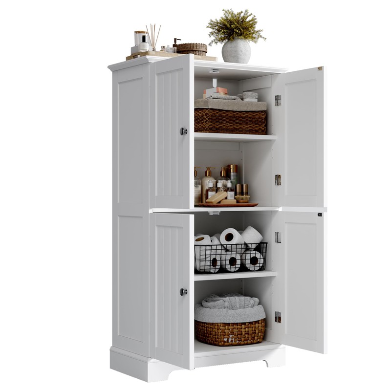 ChooChoo Bathroom Floor Cabinet, Modern Bathroom Storage Cabinet with 4
