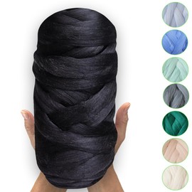 MeriWoolArt® 100% XXL Merino Wool - 19 Micron Soft, Thick Felting Wool for Dry and Wet Felting - DIY Blanket, Baby, Arm Knitting - Fluffy for Knitting & Crocheting