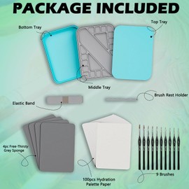 BELOVED TAN Wet Palette for Miniature Painting, Wet pallete with Brushes and Plates, Premium Wet pallets for Painting Miniatures, Airtight Travel-Friendly Design for Artists and Hobbyists(3-in-1)