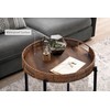 JYXIN 16.5in Round Rattan Side Table with Wooden Top，Small Round
