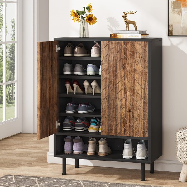Tribesigns Shoe Cabinet, 18 Pair Shoe Rack Organizer Cabinet with