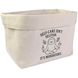 Azeeda Large 'Self-Care Is Mandatory' Canvas Organiser/Storage Bag (OR00038564)