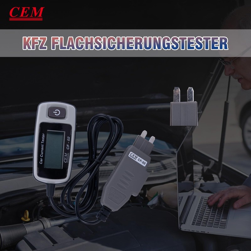 CEM CF-02 Car Blade Fuse Tester with LCD Display /