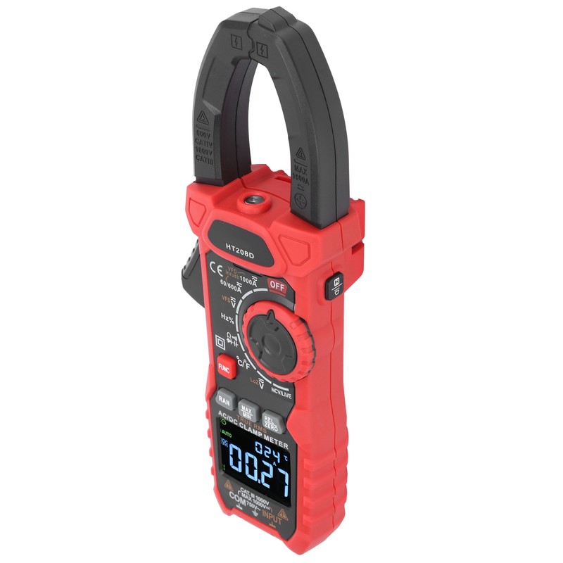 HT208D 6000 Count AC/DC Digital Clamp Meter Multifunctional Multimeter for