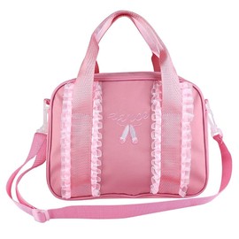 Girls Ballet Bag, Kids Duffle Bag Dance Handbag Cute Single Shoulder Sports Zipper Bag Gym Tote Dance Bag Girls Ballet Bag Sleepover Bags Gymnastics Bags Travel Bag(Pink)