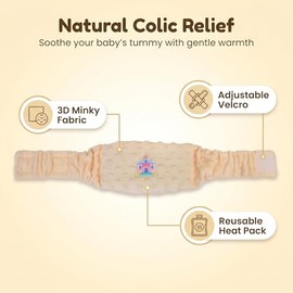 Colic and Gas Relief for Newborns and Infants, Flax Seed Heated Tummy Wrap - Microwaveable Baby Heating Pad with Soothing Warmth, Natural Relief for G
