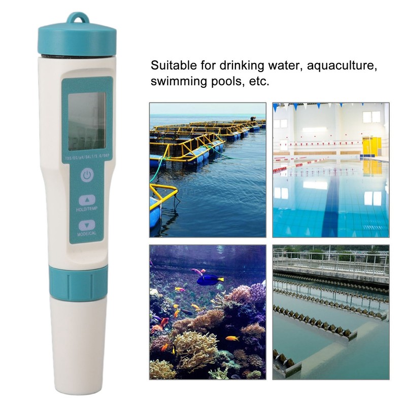 7 in 1 Water Quality Monitor Detect ORP PH EC