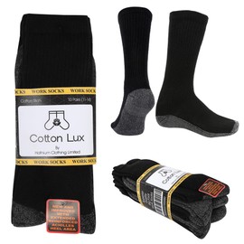 10 Pairs WORK SOCKS Mens Cotton Rich Fully Cushioned Boot Socks Size 11-14