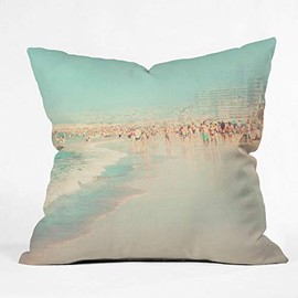 Society6 Ingrid Beddoes Beach Summer I Indoor Throw Pillow, 20" x 20", Blue