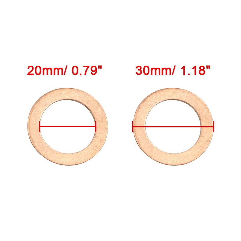 sourcing map Pack of 10 Rings for Car Copper Washer