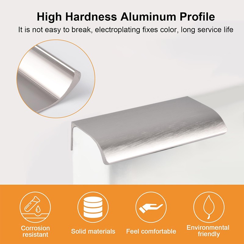 MOROBOR Finger Edge Pull, 8pcs Concealed Handle Modern Style Drawer