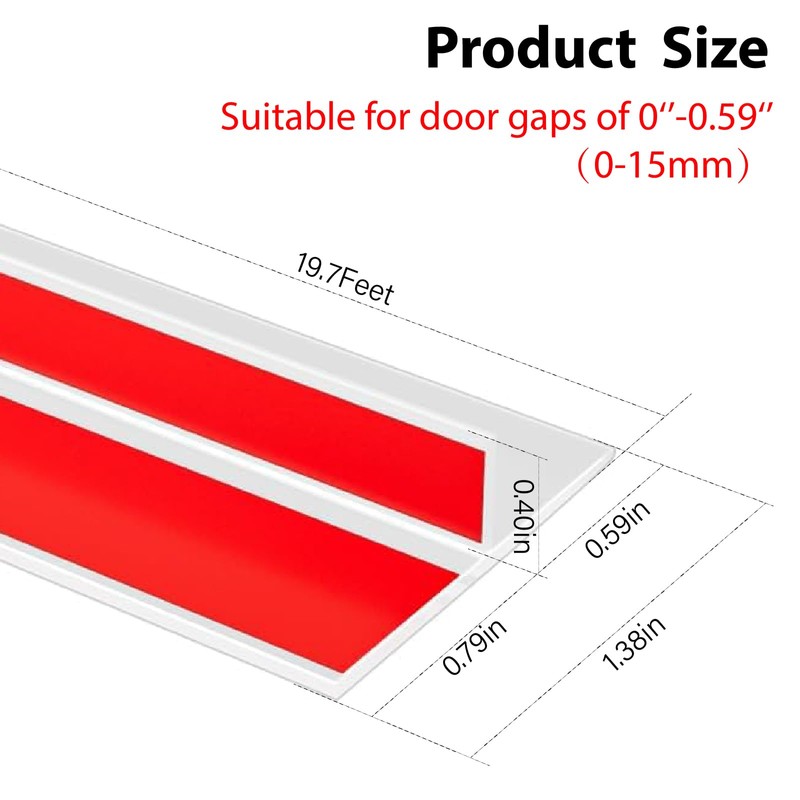 Tigsport T-Shaped Door Draft Stopper，Silicone Weather Stripping Seal for Windows