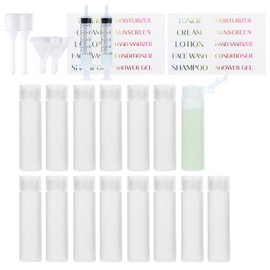 ISHEID ‌15-Pack 18ml/0.6fl oz Travel-Size Mini Toiletry Bottles and Containers, Leak-Proof TSA-Approved Refillable Squeeze Tubes for Cosmetics, Skincare, Shampoo, Liquid Essentials, BPA-Free‌