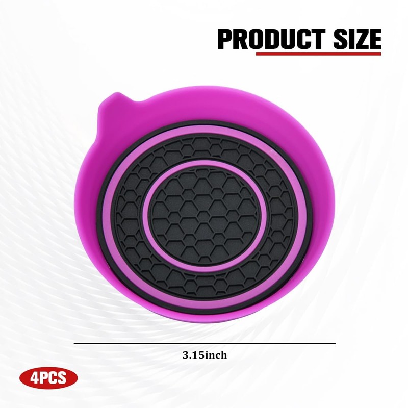 HAMOJUF Car Cup Holder Coaster, 4PCS Waterproof Sift-Proof Embedded in