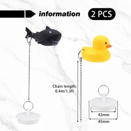 2 Pieces Cartoon Animal Sink Plugs, Creative Fun Sink Plugs, Sink Drain Plugs, Bathtub Accessories, Kitchen And Bathroom Supplies.