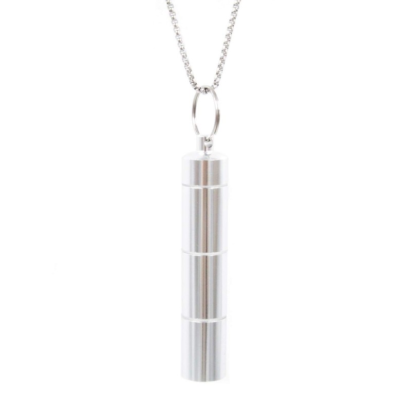 XP Design Portable Pill Case Necklace Pendant Keychain Aluminum Stainless