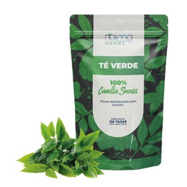 NAIMA Té Verde Orgánico 250 g | Hoja Suelta 100% Natural | Tisana Artesanal | Rinde +100 Tazas | Bolsa Resellable | Sin Conservadores