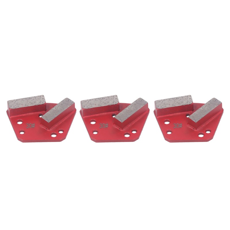 3Pcs Diamond Grinding Shoes 30 Grits Trapezoid Concrete Floor Cutting