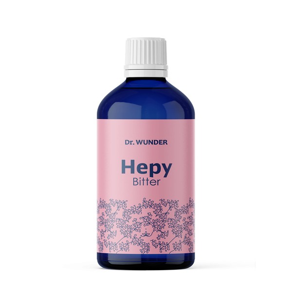 Dr. Wunder® Hepy-Bitter 100 ml: Bitter Drops in Organic Quality from Austria | Proven Bitter Complex of 20 Special Herbal and Spice Extracts | Aromatically Fine, Rounded Taste