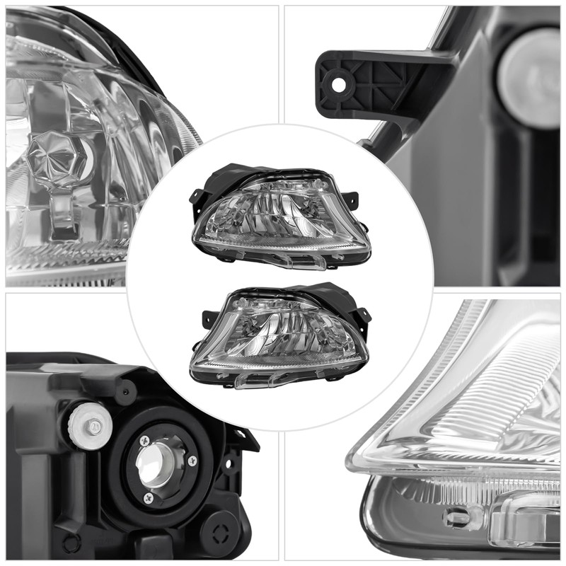 Fronimo Left+Right Clear Front Bumper Fog Light Lamp Compatible with