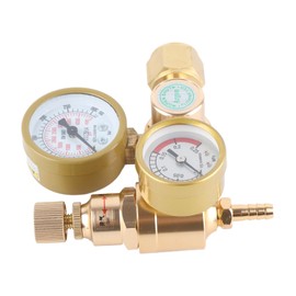 Gas Regulator for Argon Co2: 0-4500 PSI CGA580, 15, 16 Inch Female Thread Inlet, 1, 4 Inch Outlet, Brass, Tig Mig Welder Gas Regulator