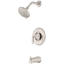 Pfister LG89-8WF Winfield Tub and Shower Trim Package with 1.8 GPM Multi Function Shower Head, Quick Connect Diverter Tub Spout, and Pforever Seal Technology - Brushed Nickel