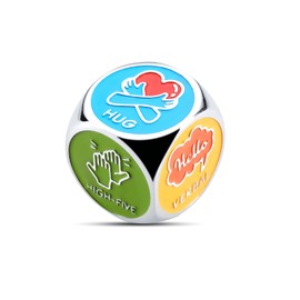 Sophauteem Back to School Greetings Decision Dice First Day of School Gift for Student, Classmate, Teacher - Colorful Hexahedron Stainless Steel Dice