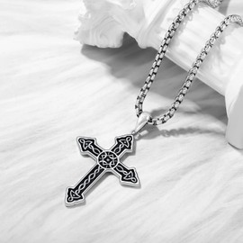 Viking Necklace Men's 925 Sterling Silver Thor's Hammer / Tree of Life / Compass / Odin / Wolf / Celtic Knot Pendant Necklace Amulet Nordic Mythology Viking Jewellery for Men Women, Sterling Silver,