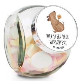 Mr. & Mrs. Panda Personalisiertes Bonbonglas Hund Keks L 870ml - Personalisierte Geschenke, Hundekekse, Keksbehälter, Hundeleckerli, Snackdose,