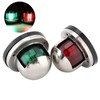 2pcs 12V Red Green LED Navigation Lights Stainless Steel Sailing