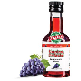 Lambrusco Vinegar of Modena - Premium Sweet & Tangy Red Wine Vinegar with No Added Sugar or Thickeners, Vegan & Paleo (Lambrusco Vinegar of Modena, 8.5 oz)